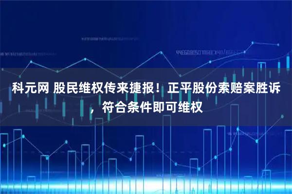 科元网 股民维权传来捷报!正平股份索赔案胜诉,符合条件即可维权